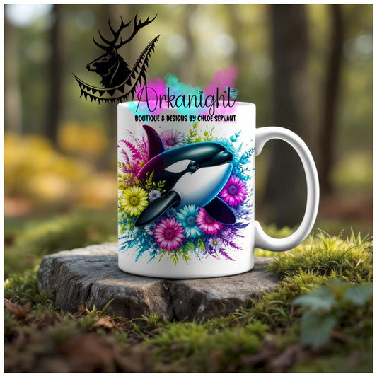 Numérique - Tasse en céramique - Collection Vivid Colors & Flowers - Animaux - Orques - 03