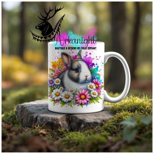 Numérique - Tasse en céramique - Collection Vivid Colors & Flowers - Animaux - Lapin Miniature