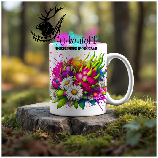 Numérique - Tasse en céramique - Collection Vivid Colors & Flowers - Fruits - Fruit du Dragon