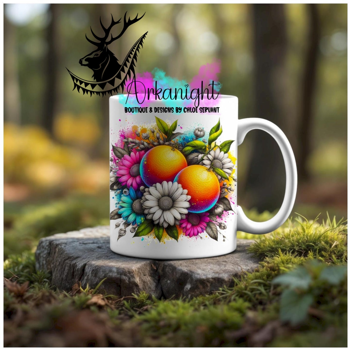 Numérique - Tasse en céramique - Collection Vivid Colors & Flowers - Fruits - Orange