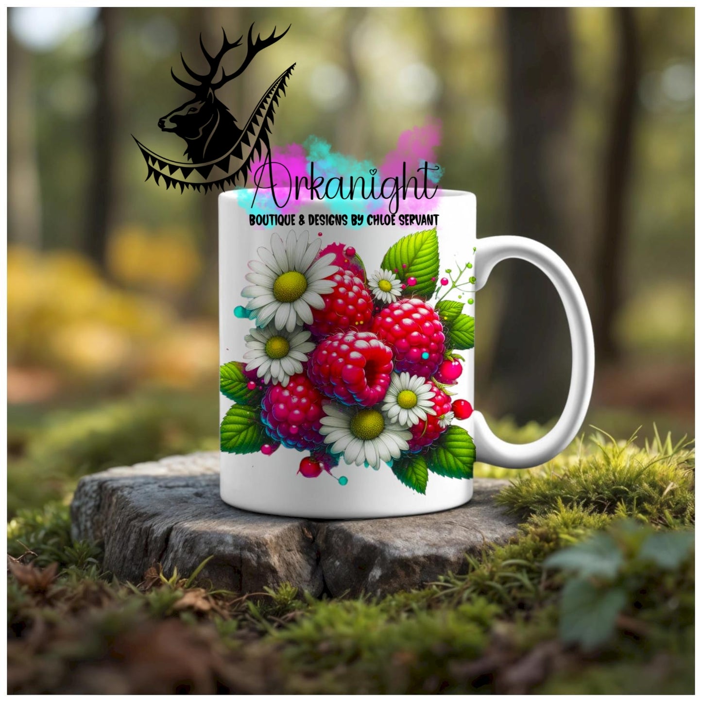 Numérique - Tasse en céramique - Collection Vivid Colors & Flowers - Fruits - Framboise