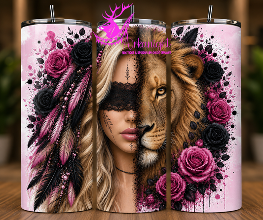 Numérique - Collection Boho 2026 -  Mi-Femme ♡ Mi-Animaux - Lion - Blonde