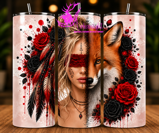 Numérique - Collection Boho 2026 -  Mi-Femme ♡ Mi-Animaux - Renard - Blonde Chignon