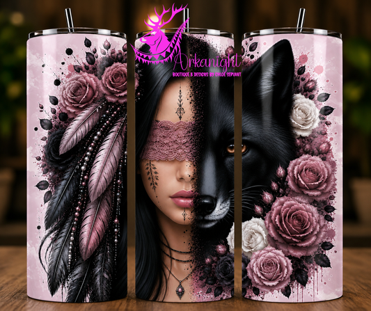 Numérique - Collection Boho 2026 -  Mi-Femme ♡ Mi-Animaux - Renard Noir - Noire