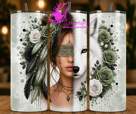 Numérique - Collection Boho 2026 -  Mi-Femme ♡ Mi-Animaux - Renard Blanc - Brune