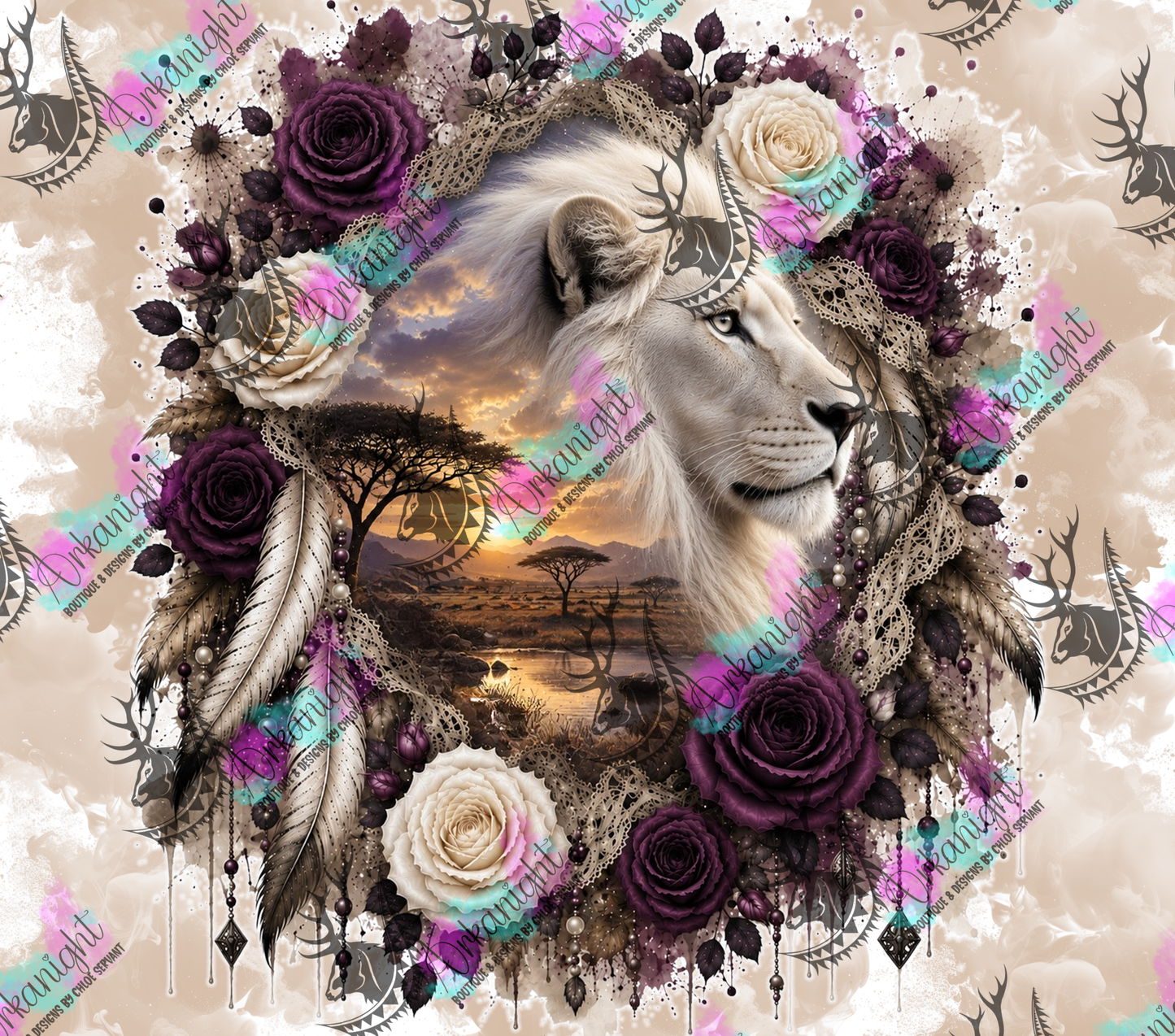 Numérique - Collection Boho 2026 -   Double Exposition ♡ Lion Blanc