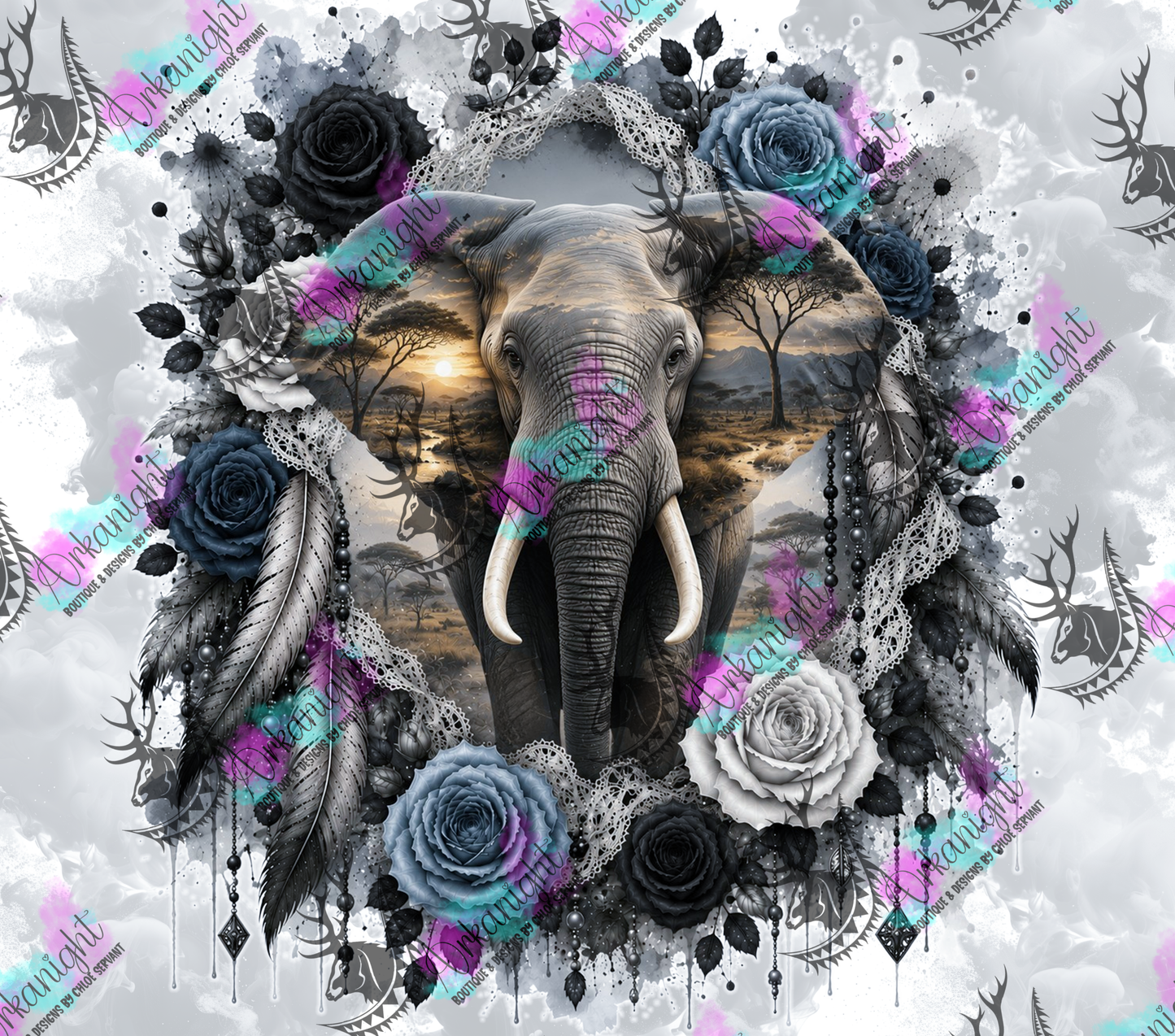 Numérique - Collection Boho 2026 -   Double Exposition ♡ Éléphant