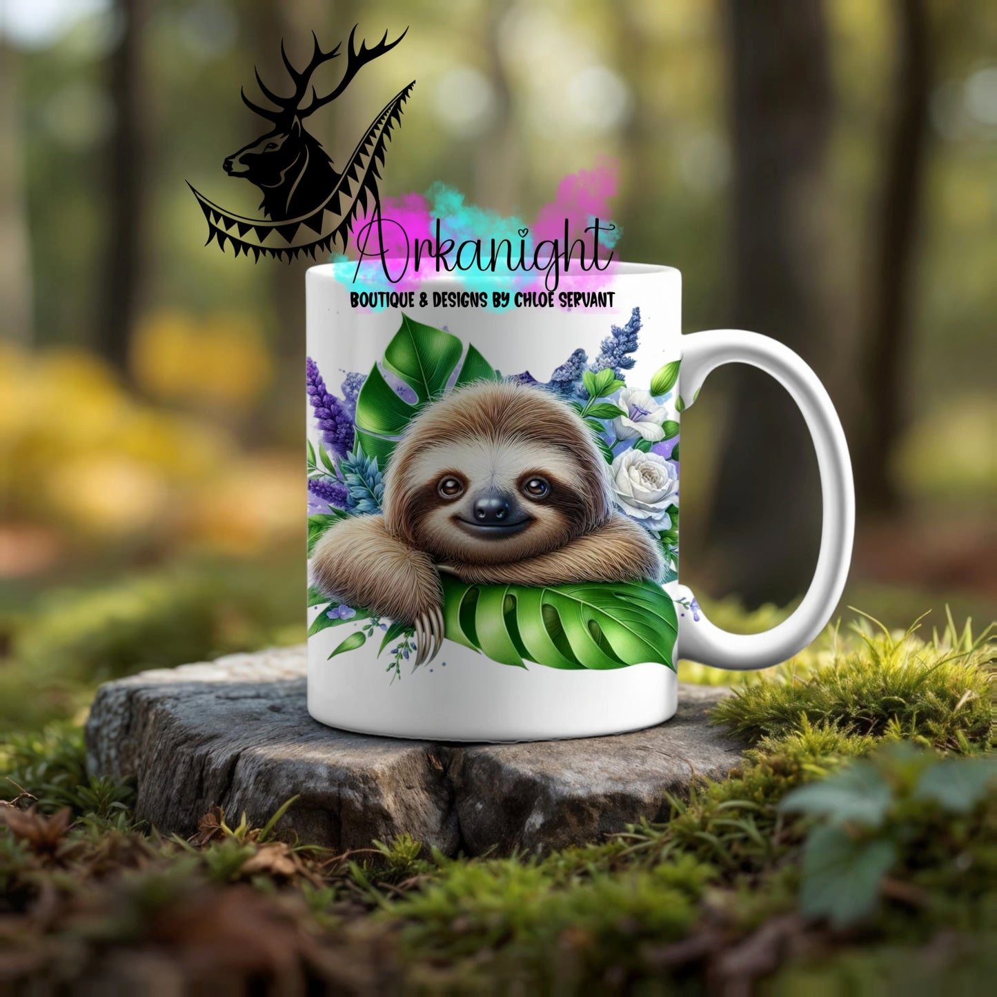 Numérique - Tasse en céramique - Collection Monstera & Animaux ♡ Parresseux
