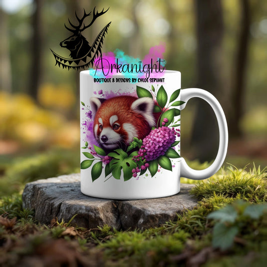 Numérique - Tasse en céramique - Collection Monstera & Animaux ♡ Panda Roux