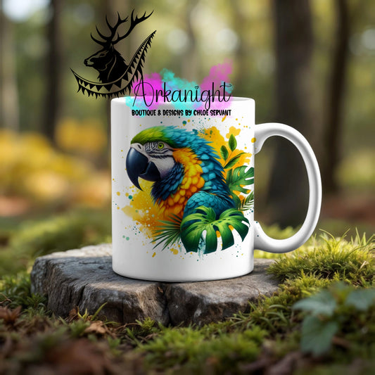 Numérique - Tasse en céramique - Collection Monstera & Animaux ♡ Ara