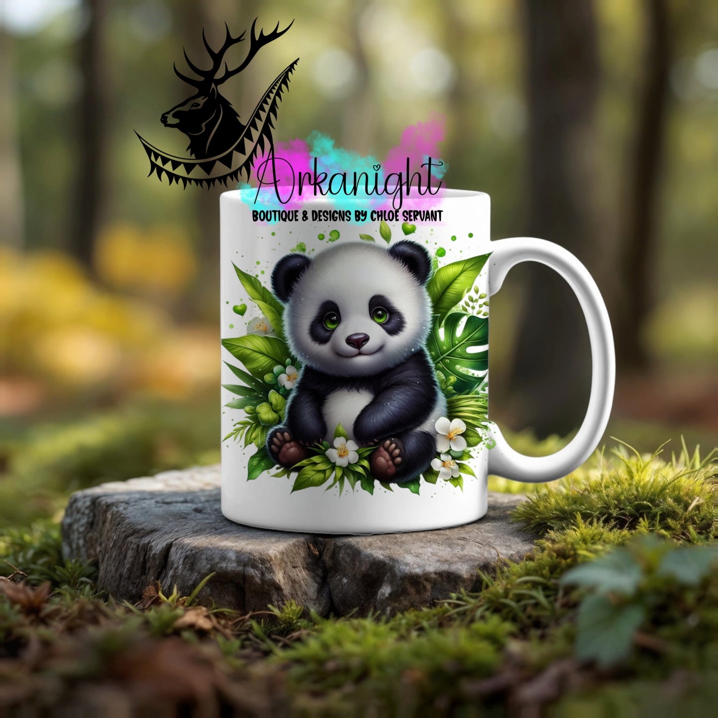 Numérique - Tasse en céramique - Collection Monstera & Animaux ♡ Bébé Panda - 01