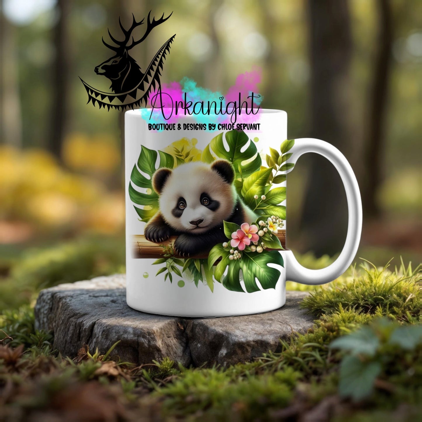 Numérique - Tasse en céramique - Collection Monstera & Animaux ♡ Bébé Panda - 02