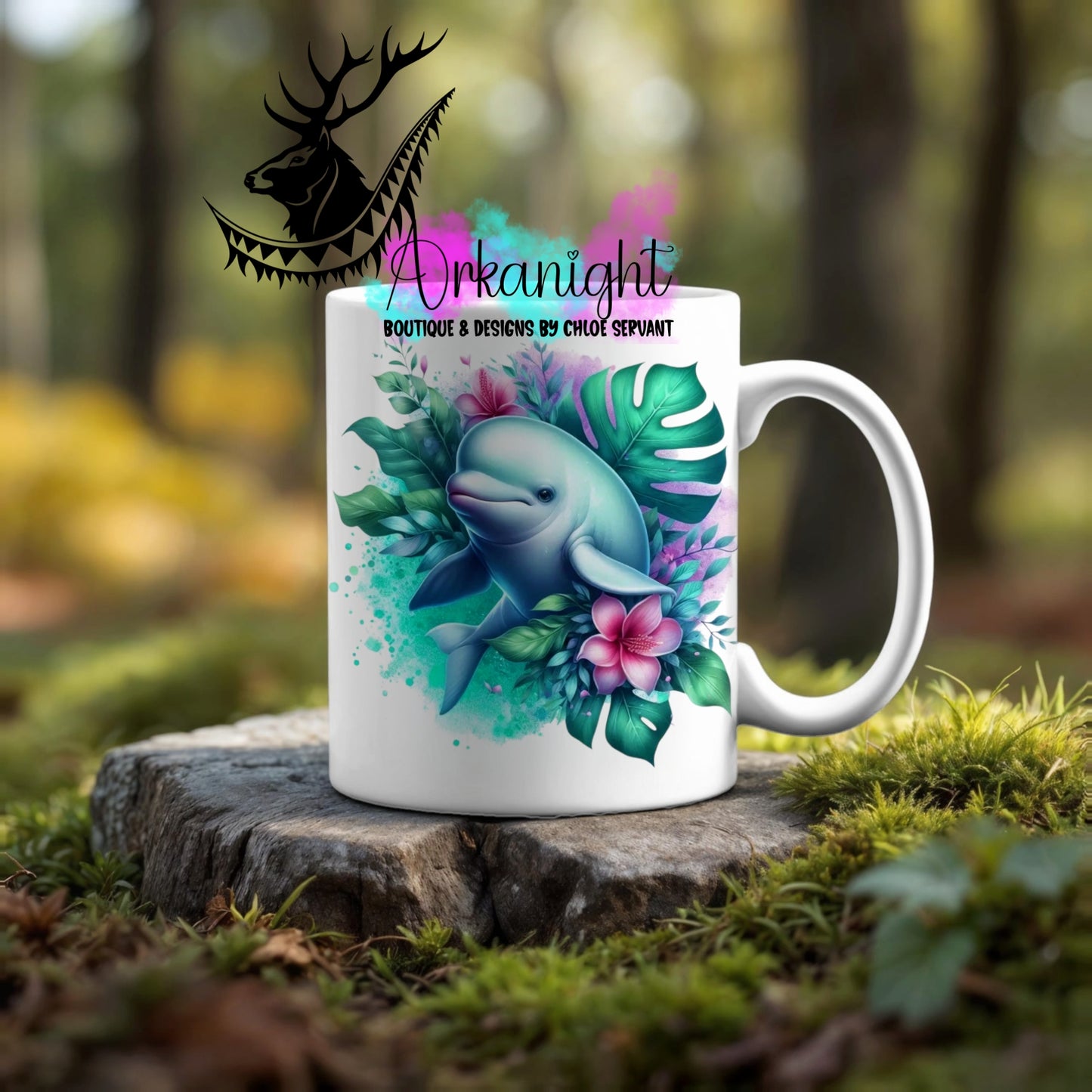 Numérique - Tasse en céramique - Collection Monstera & Animaux ♡ Bélugas