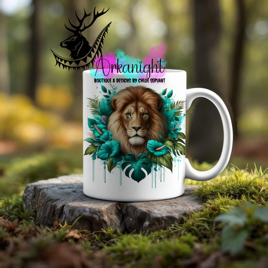 Numérique - Tasse en céramique - Collection Monstera & Animaux ♡ Lion