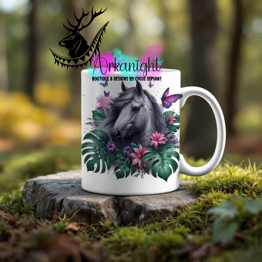 Numérique - Tasse en céramique - Collection Monstera & Animaux ♡ Cheval Appaloosa
