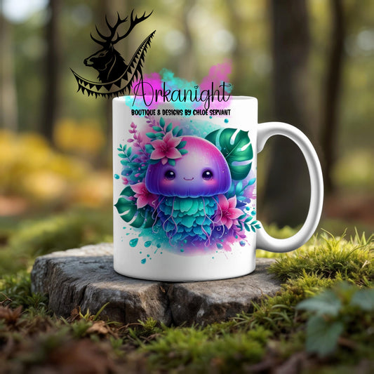 Numérique - Tasse en céramique - Collection Monstera & Animaux ♡ Méduse