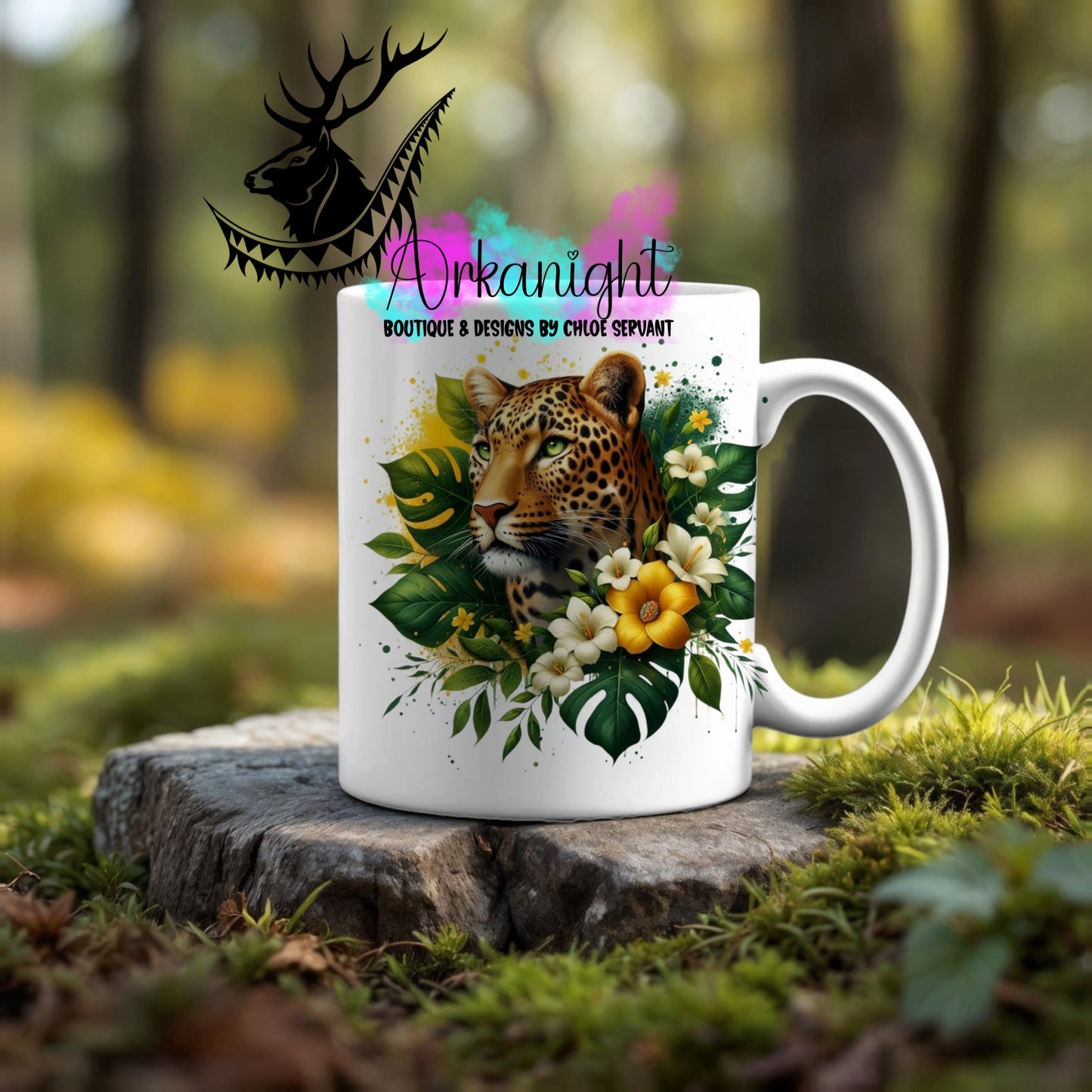Numérique - Tasse en céramique - Collection Monstera & Animaux ♡ Guépard