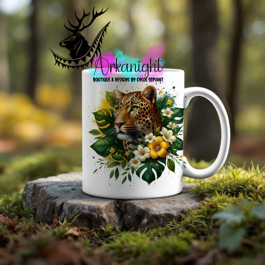 Numérique - Tasse en céramique - Collection Monstera & Animaux ♡ Guépard