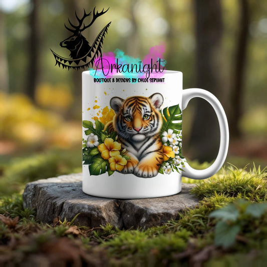 Numérique - Tasse en céramique - Collection Monstera & Animaux ♡ Bébé Tigre