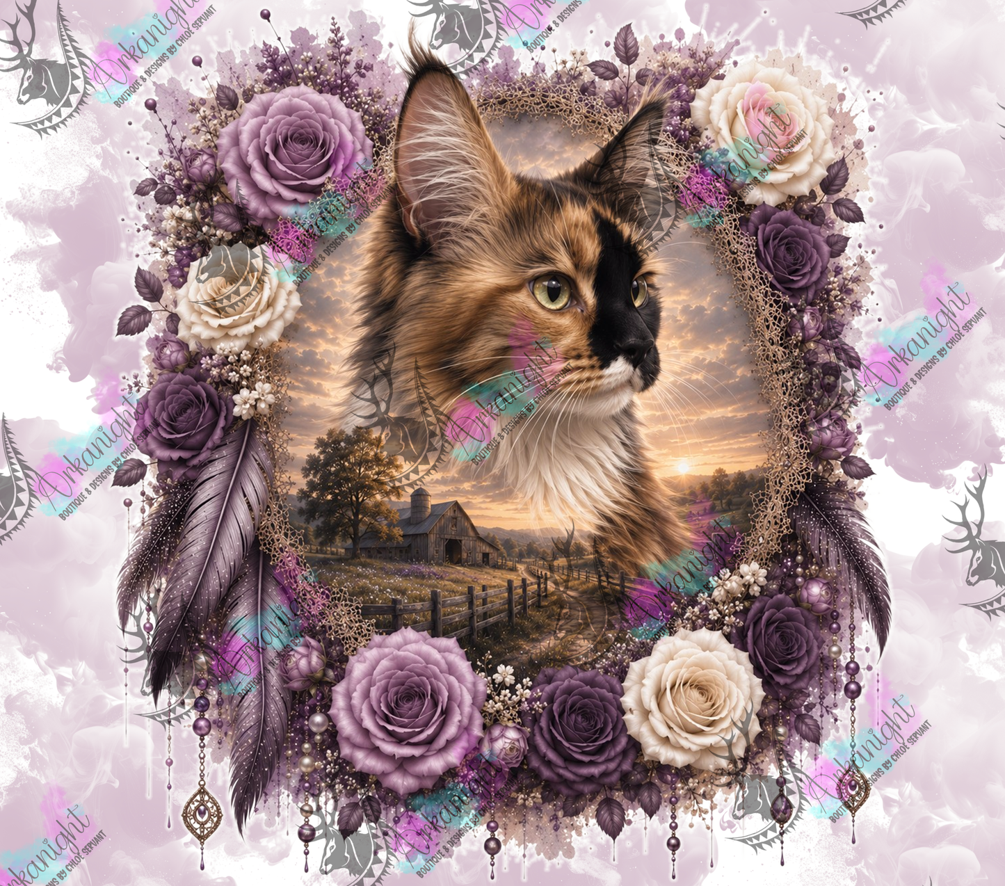 Numérique - Collection Boho 2026 -   Double Exposition ♡ Portrait ♡ Gaïa ♡ 01