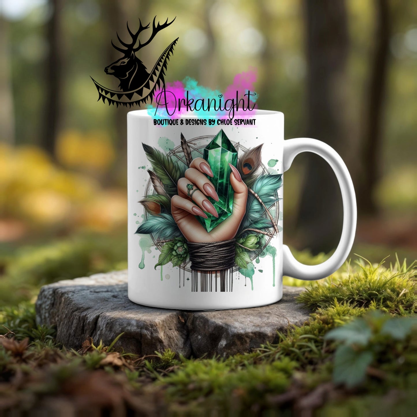 Numérique - Tasse en céramique - Collection Halloween & Witchy ♡ Crystal Émeraude