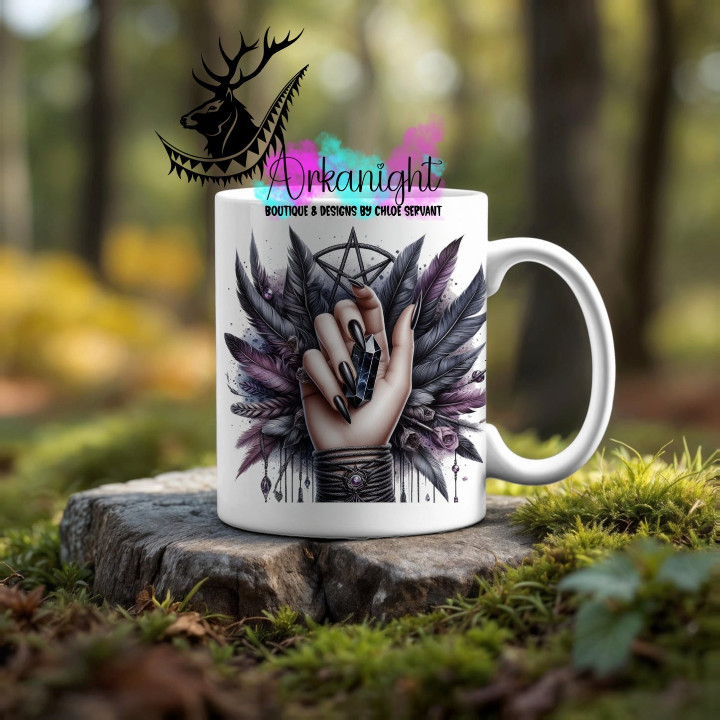 Numérique - Tasse en céramique - Collection Halloween & Witchy ♡ Crystal Black Obsidian