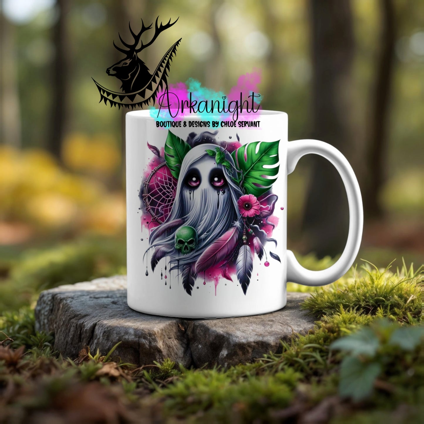 Numérique - Tasse en céramique - Collection Halloween & Witchy ♡ Fantôme Rose