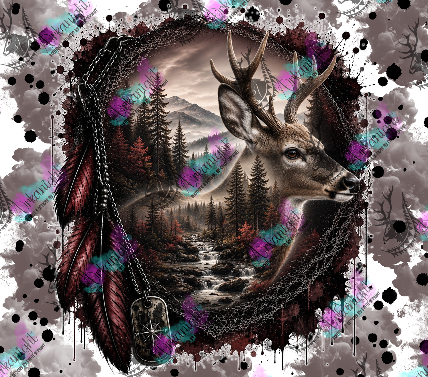 Numérique - Collection Boho 2026 -   Double Exposition ♡ Version masculine ♡ Cerf