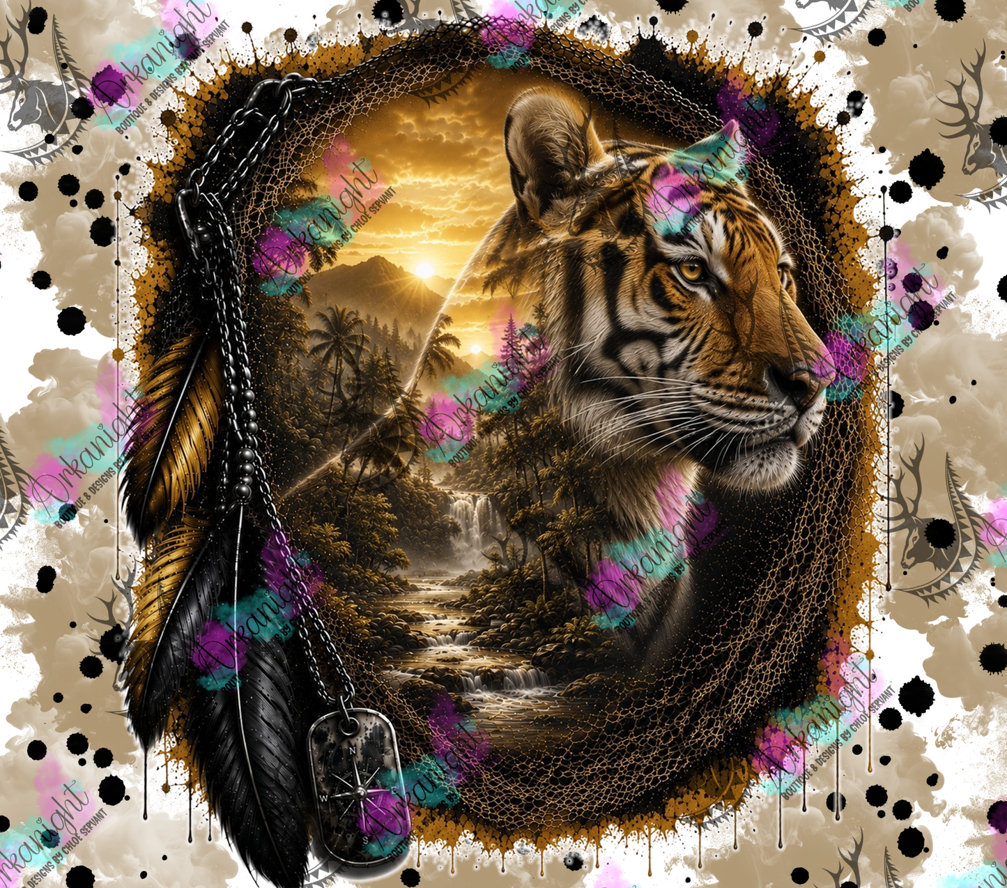Numérique - Collection Boho 2026 -   Double Exposition ♡ Version masculine ♡ Tigre
