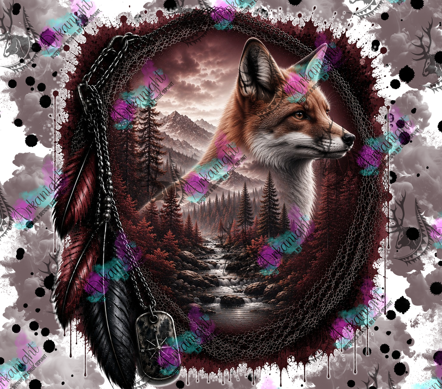 Numérique - Collection Boho 2026 -   Double Exposition ♡ Version masculine ♡ Renard