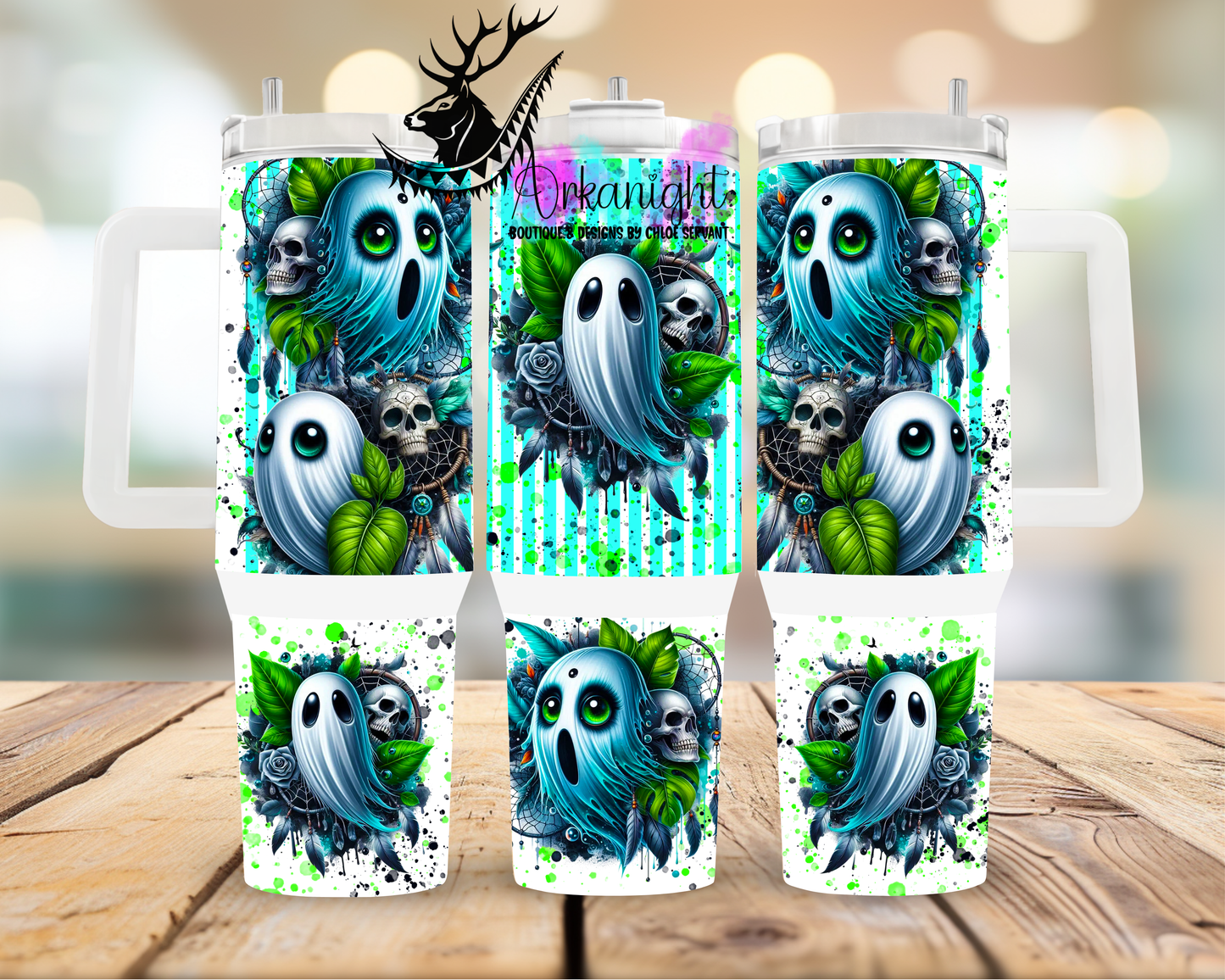 Numérique 40 oz ♡ Collection Halloween ♡ Fantôme Turquoise