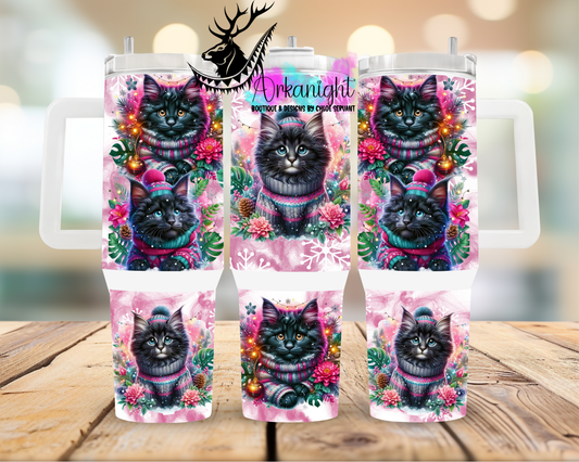 Numérique 40 oz ♡ Collection Hiver ♡ Chaton Mainecoon