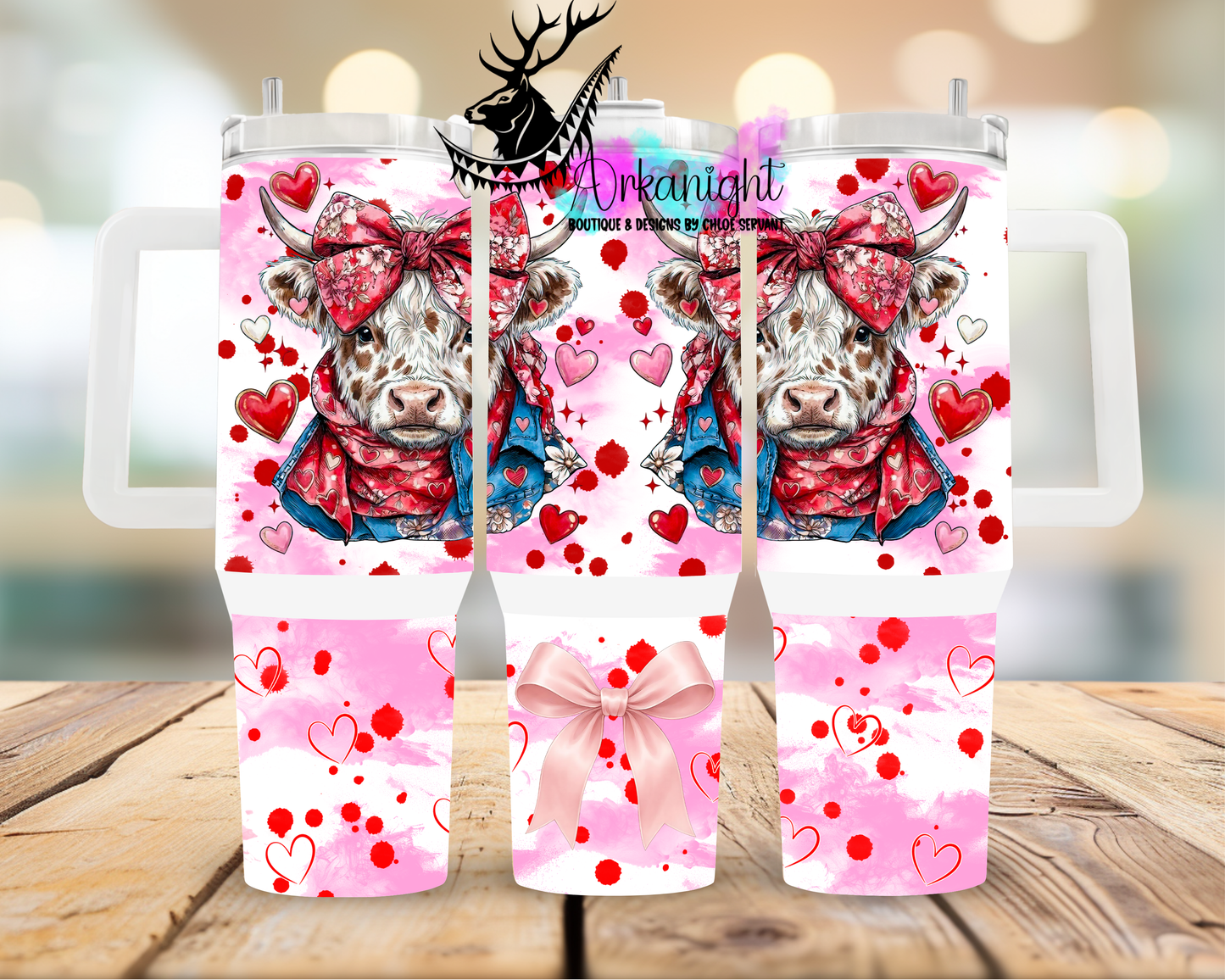 Numérique 40 oz ♡ Collection Saint-Valentin ♡ Vache Highland