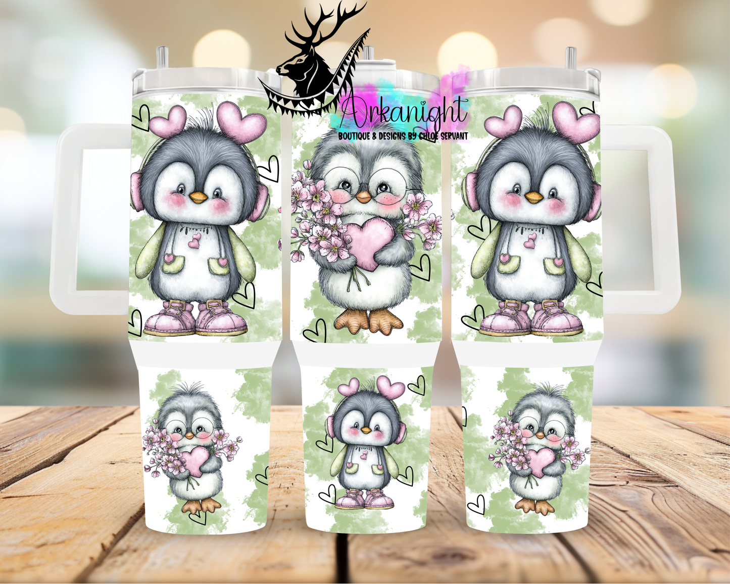 Numérique 40 oz ♡ Collection Saint-Valentin ♡ Pingouin