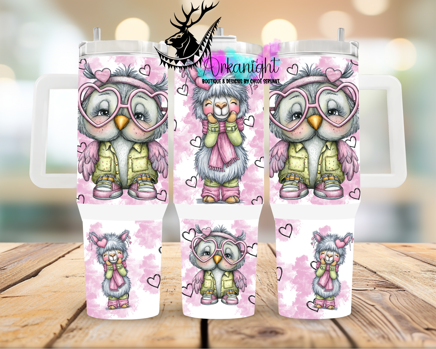 Numérique 40 oz ♡ Collection Saint-Valentin ♡ Hiboux & Alpaga