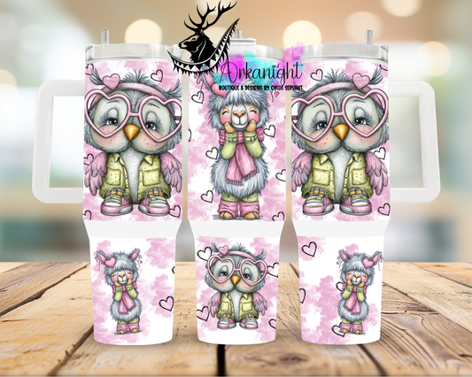 Numérique 40 oz ♡ Collection Saint-Valentin ♡ Hiboux & Alpaga