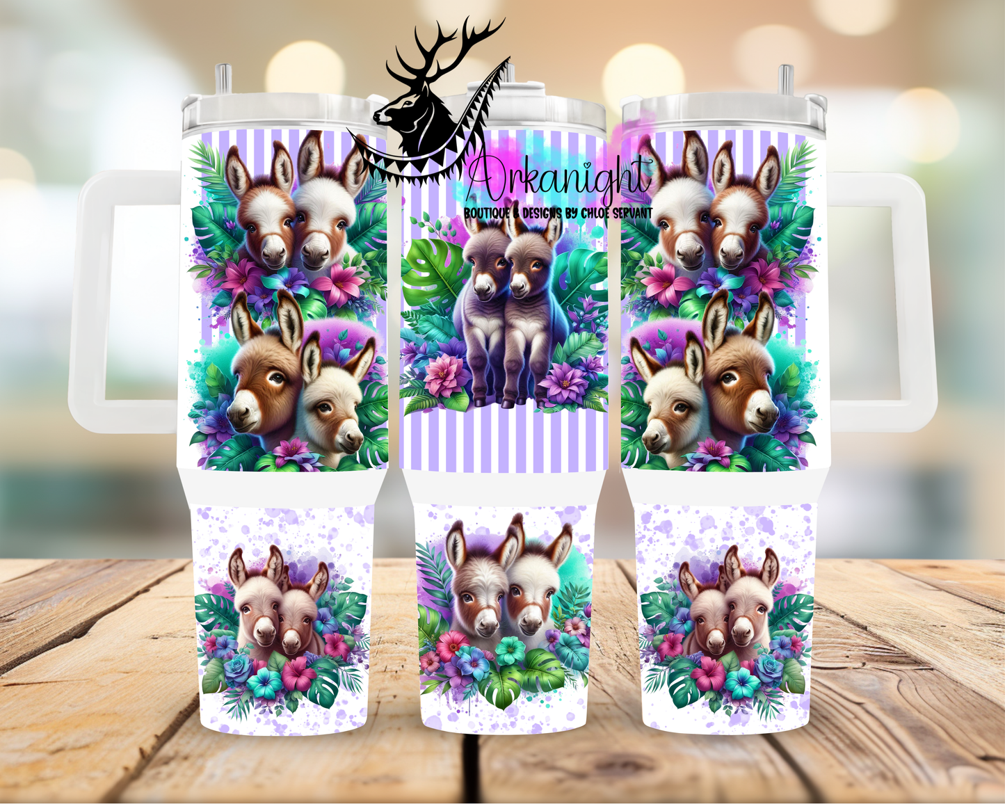 Numérique 40 oz ♡ Collection Animaux & Monstera ♡ Âne