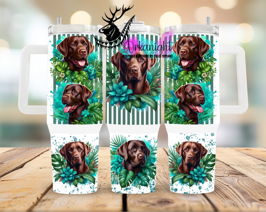 Numérique 40 oz ♡ Collection Animaux & Monstera ♡ Labrador Brun