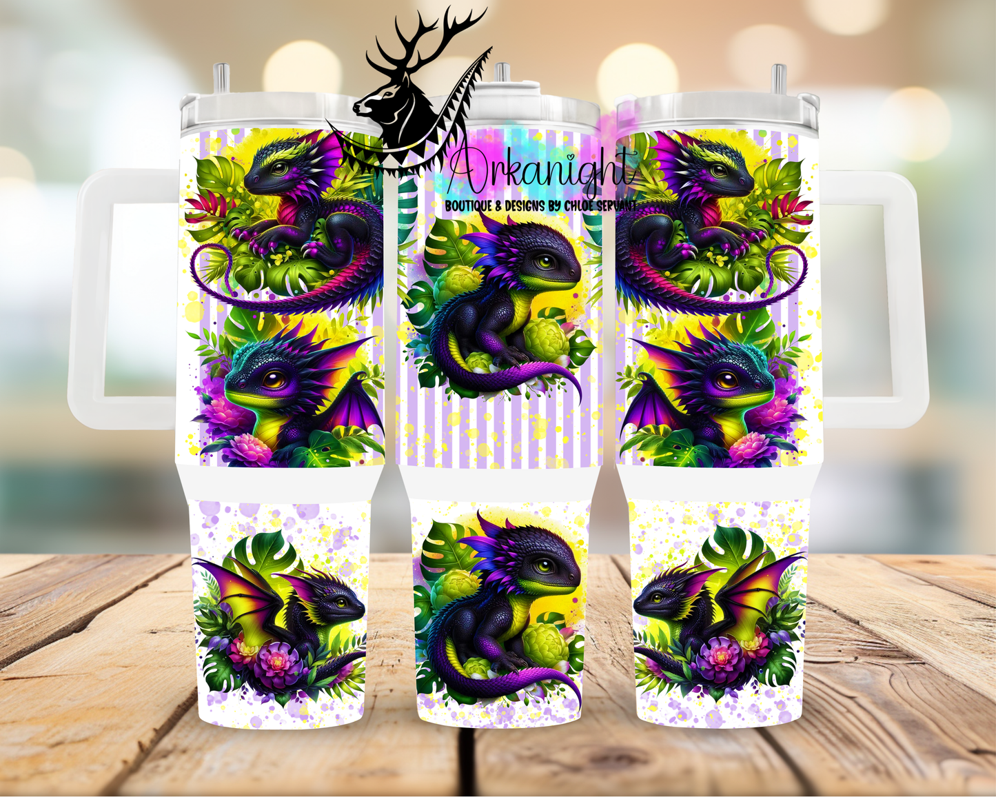 Numérique 40 oz ♡ Collection Dragon ♡ Mauve, Jaune & Noir