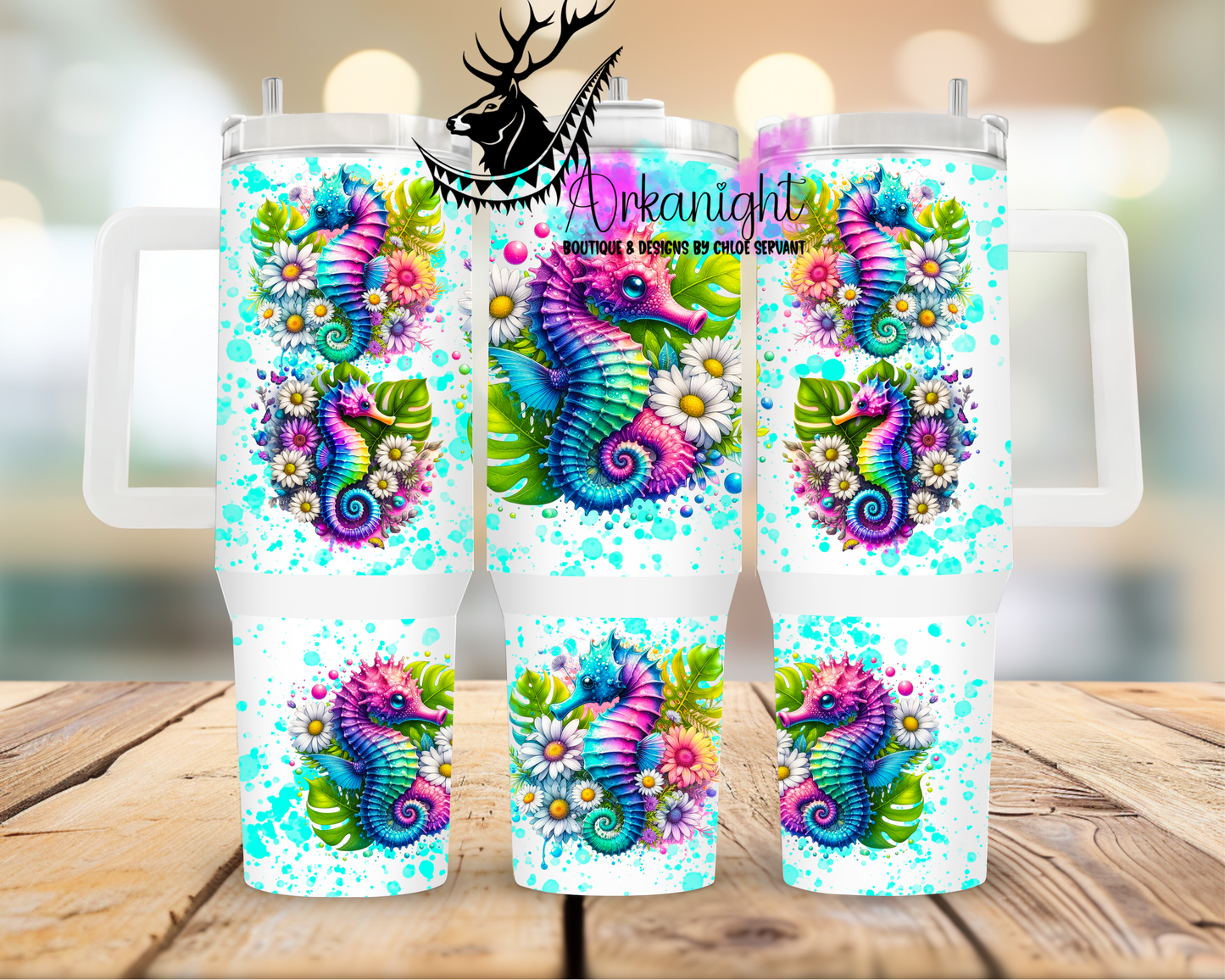 Numérique 40 oz ♡ Collection Vivid Colors ♡ Hippocampes