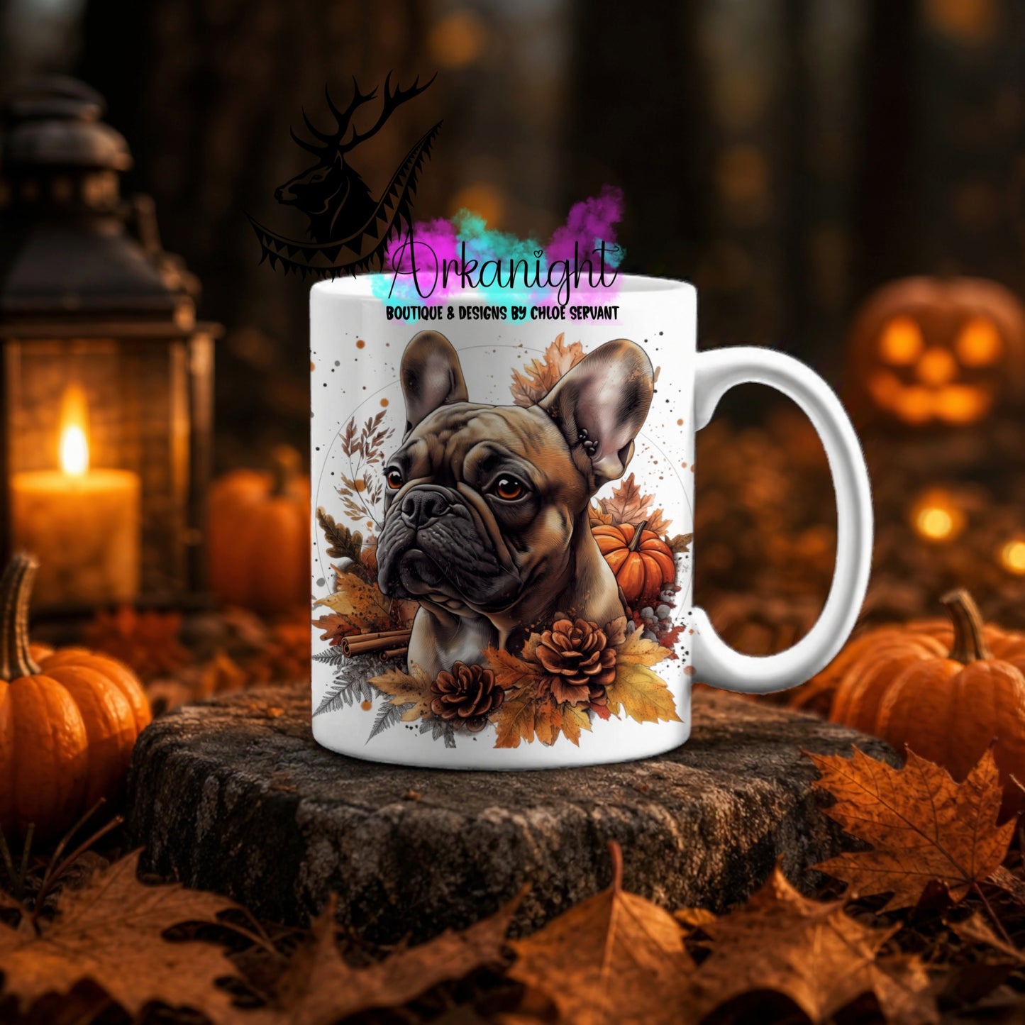 Numérique - Tasse en céramique - Collection Automne ♡ Bulldog Français - French Bulldog - Fauve
