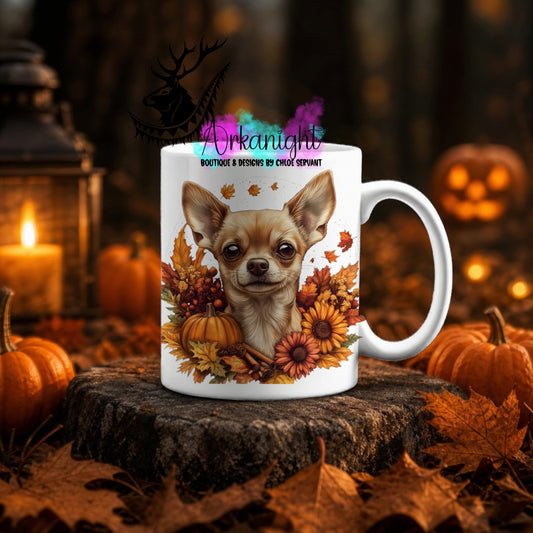 Numérique - Tasse en céramique - Collection Automne ♡ Chihuahua Blond