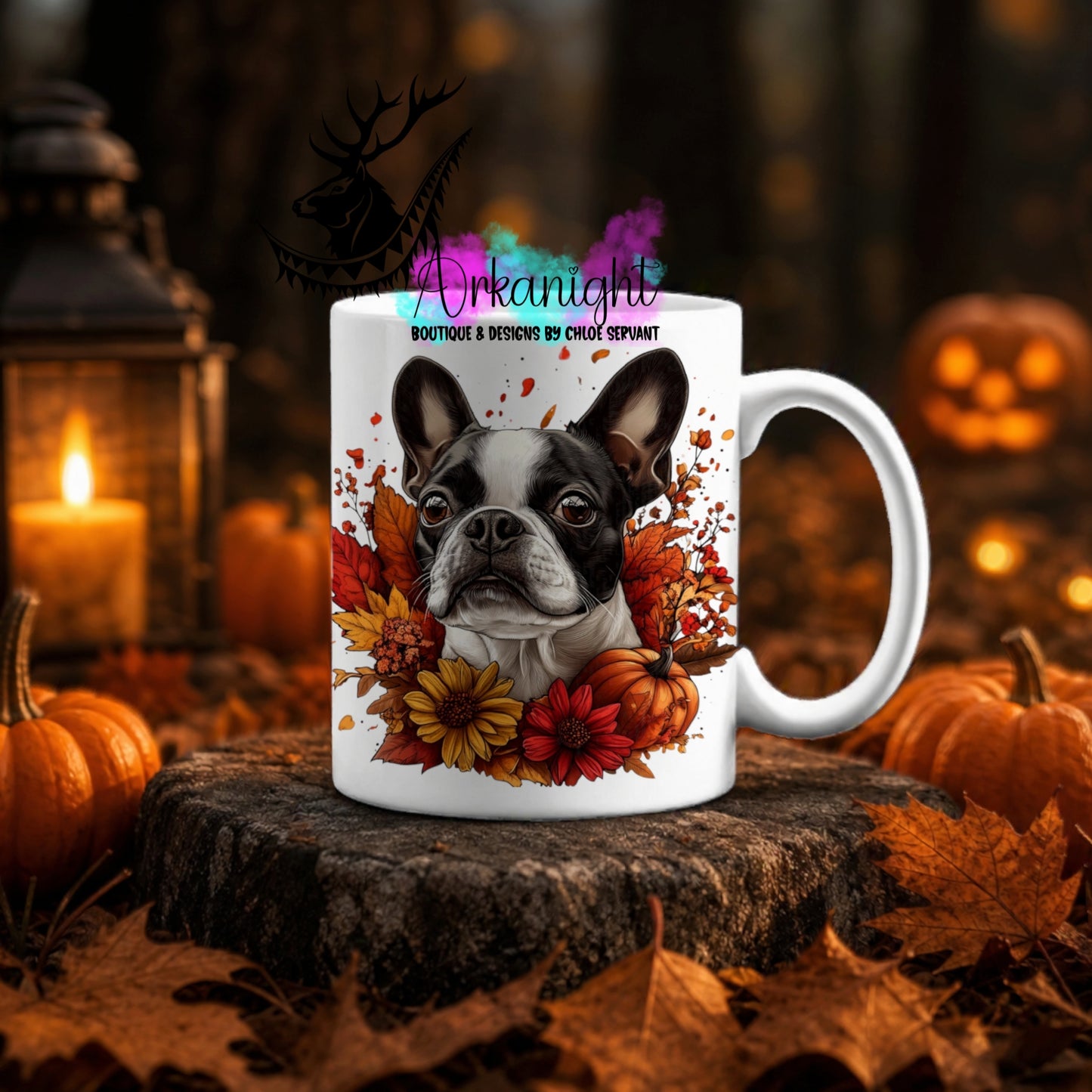 Numérique - Tasse en céramique - Collection Automne ♡ Boston Terrier