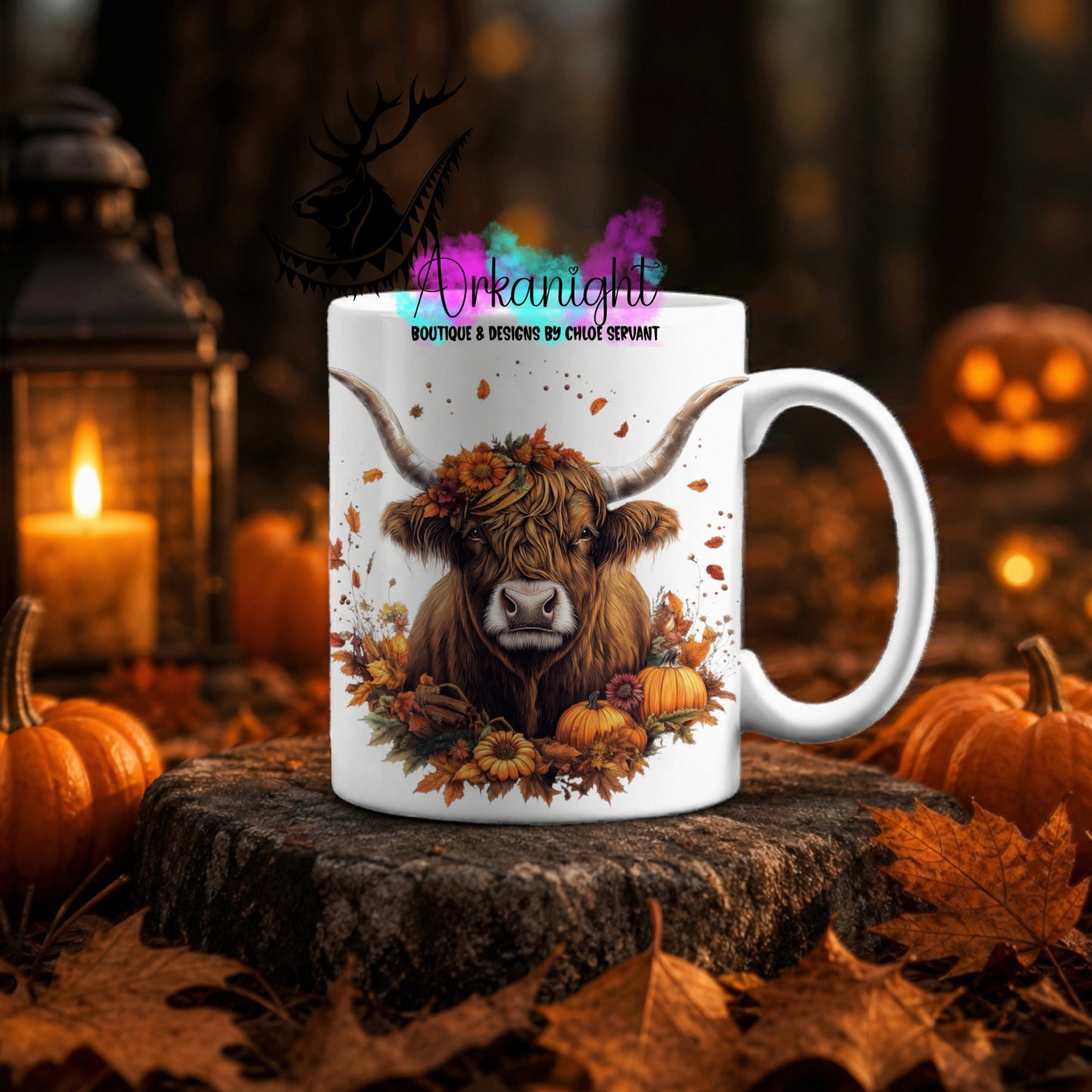 Numérique - Tasse en céramique - Collection Automne ♡ Vache Highland Brune