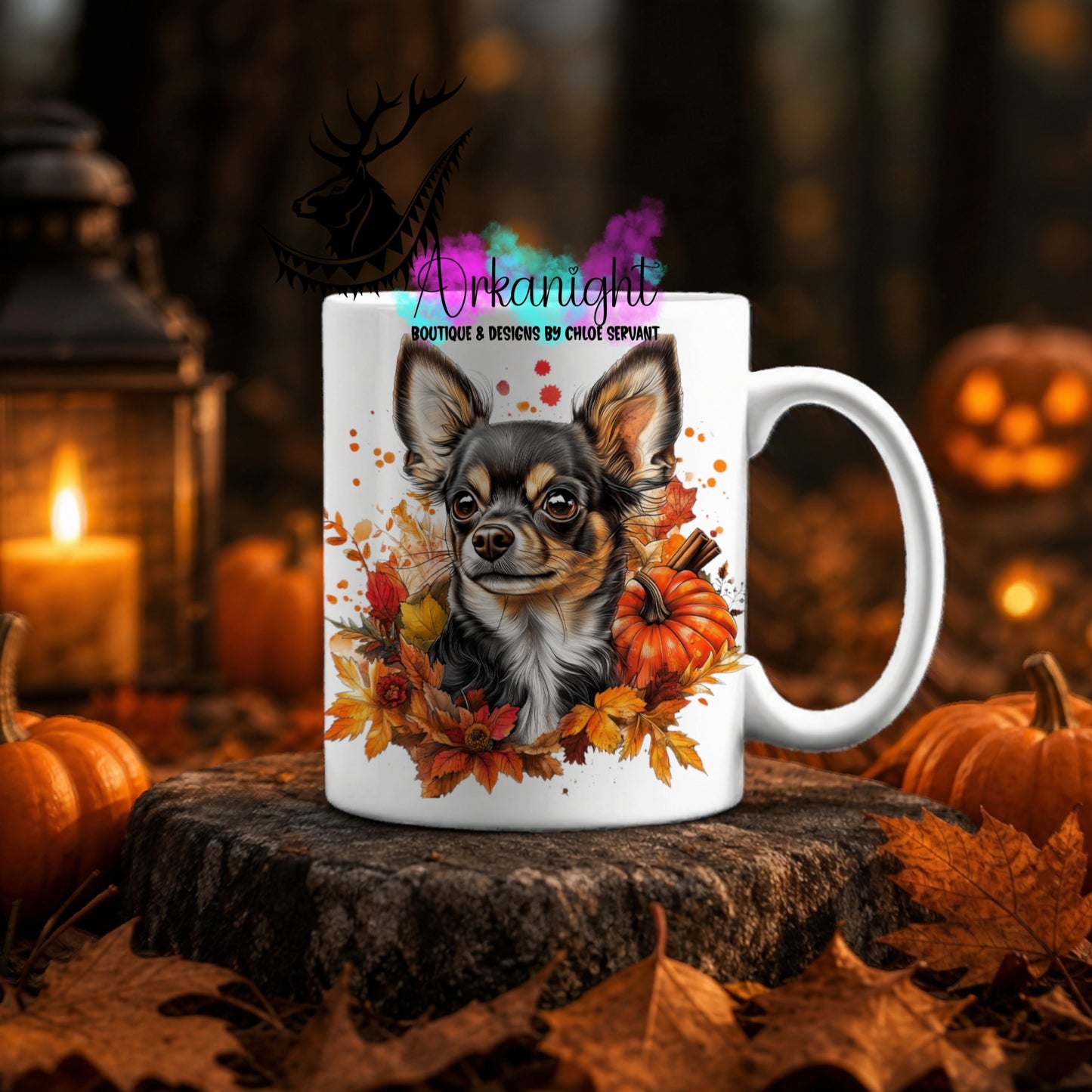 Numérique - Tasse en céramique - Collection Automne ♡ Chihuahua 3 couleurs