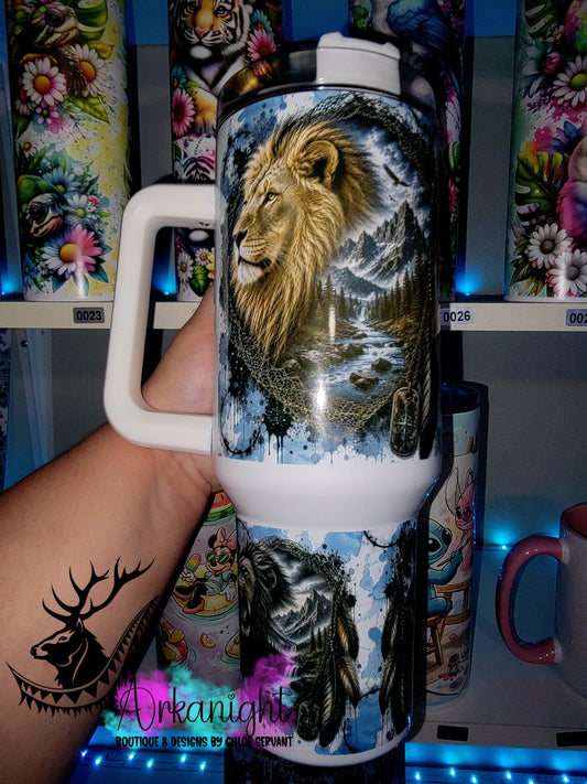 Gourde 40 oz sur commande ♡ Collection Boho 2026 - Double Exposition - Lion