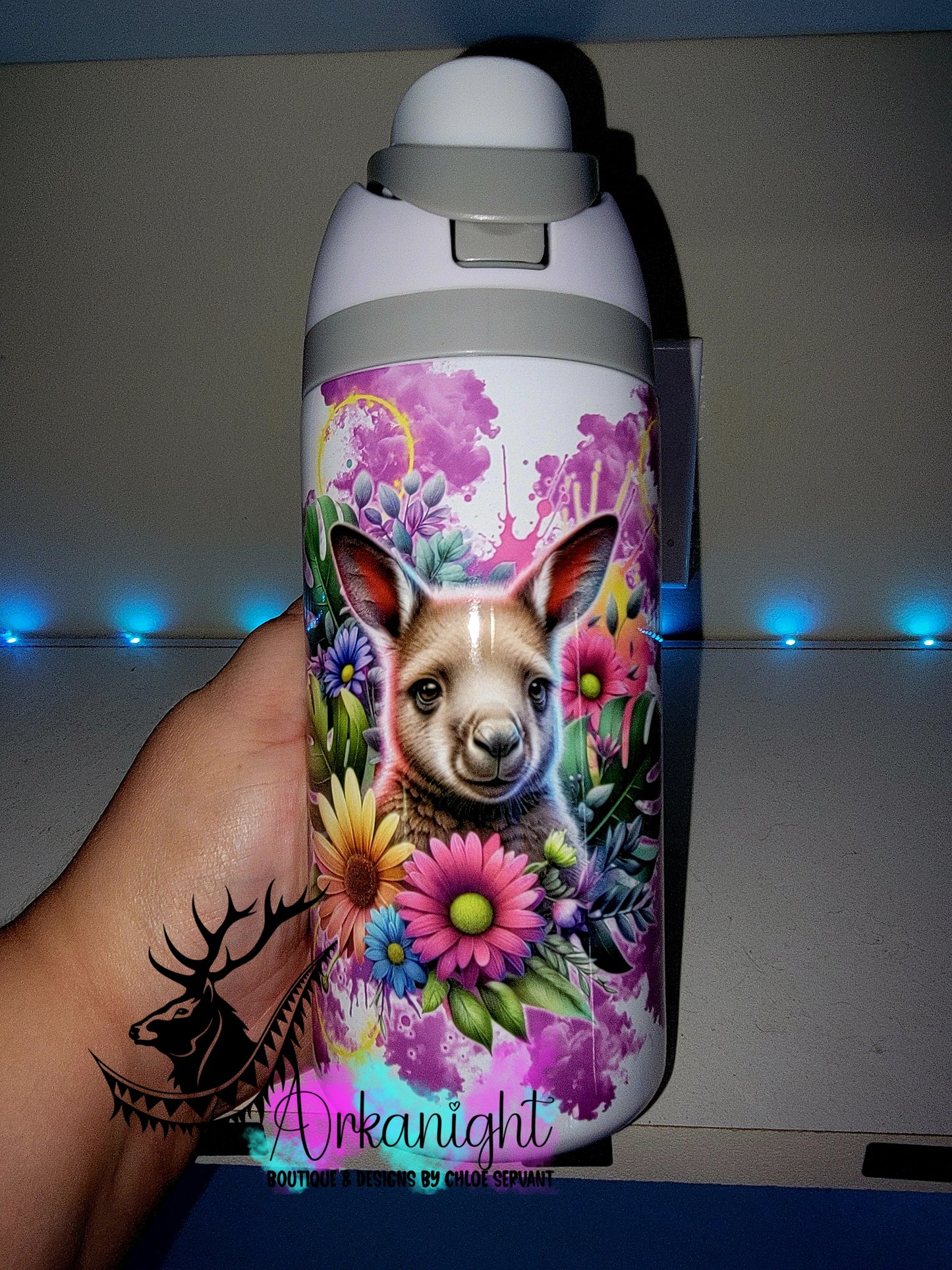 Gourde Owala DUPE 16 oz pour enfant - Sur Commande - Collection Vivid Colors & Flowers ♡ Kangourou