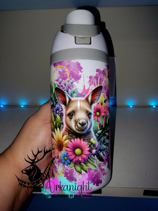 Gourde Owala DUPE 16 oz pour enfant - Sur Commande - Collection Vivid Colors & Flowers ♡ Kangourou
