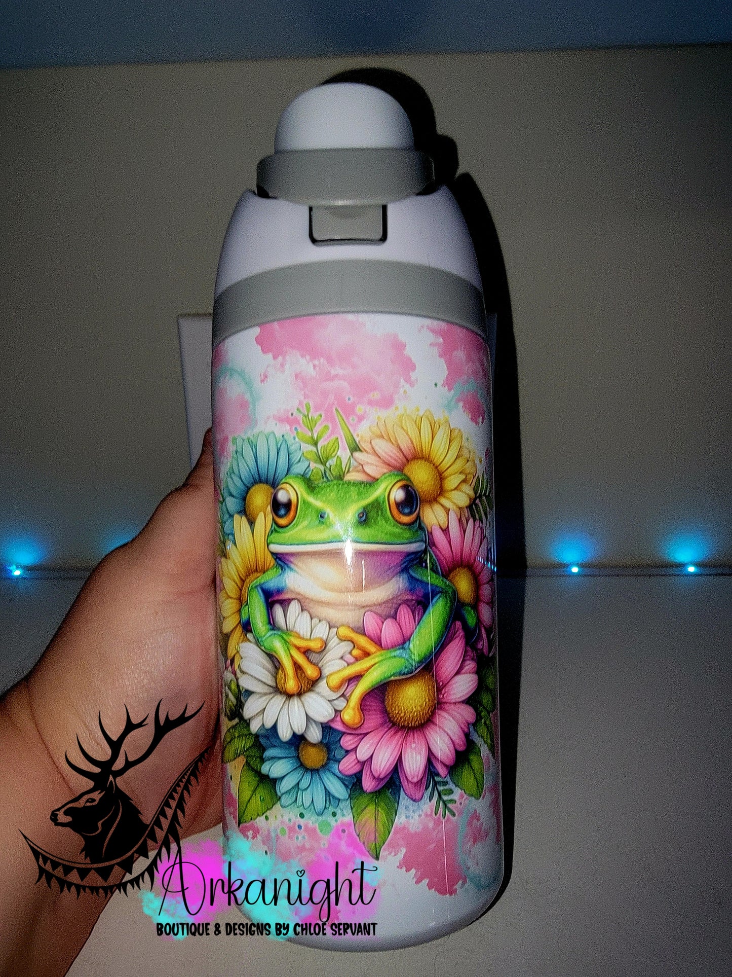 Gourde Owala DUPE 16 oz pour enfant - Sur Commande - Collection Vivid Colors & Flowers ♡ Grenouille