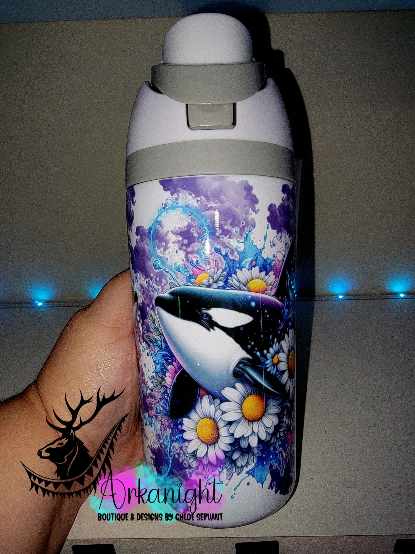 Gourde Owala DUPE 16 oz pour enfant - Sur Commande - Collection Vivid Colors & Flowers ♡ Orc ♡ Teinte de Mauve